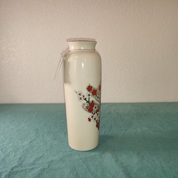 Gorgeous Japanese Art Vase Cherry Tree Golden Accents ceramic vintage quality - Picture 6 of 8